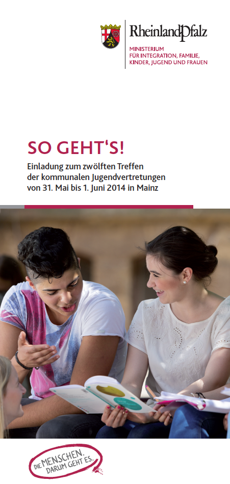 Flyer zum 12. Treffen der kommunalen Jugendvertretungen aus Rheinland-Pfalz